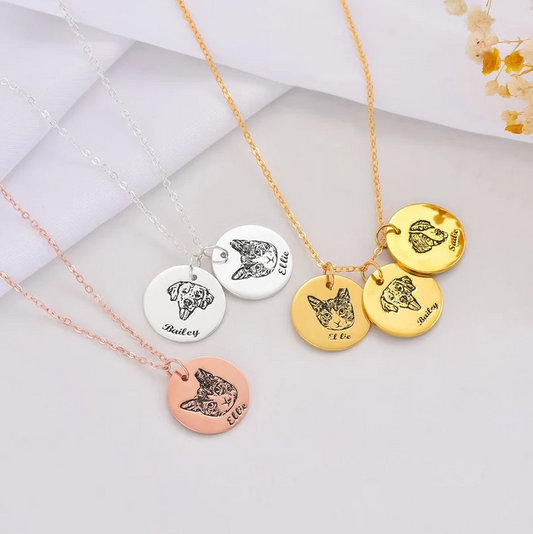 Custom Pet Portrait Necklace